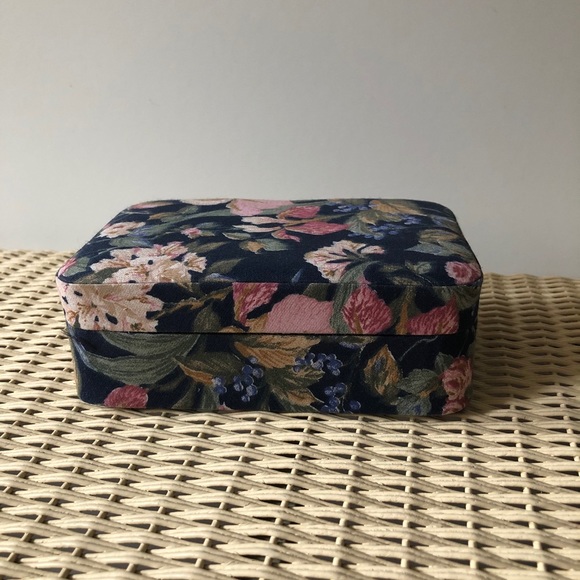 Blue floral fabric accessory box